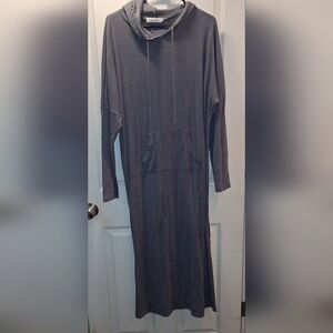 Gray Hooded Maxi Dress 2XL